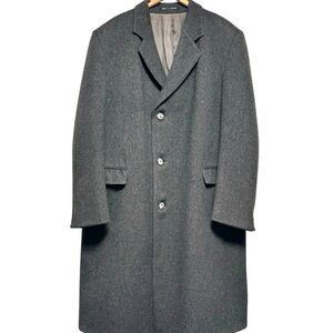 Men's Vintage Gray Cashmere Wool Overcoat